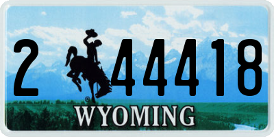 WY license plate 244418