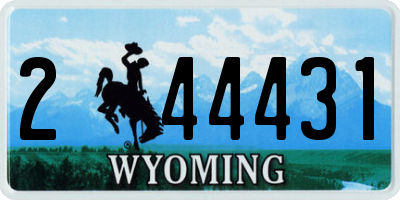 WY license plate 244431