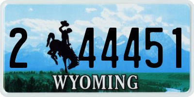 WY license plate 244451