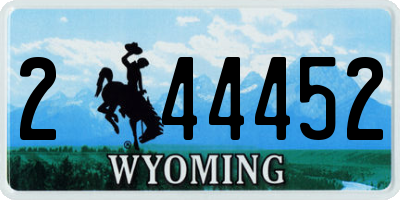 WY license plate 244452