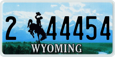 WY license plate 244454