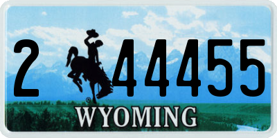WY license plate 244455