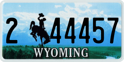 WY license plate 244457