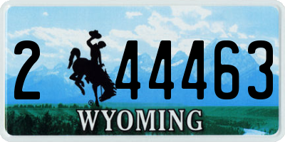 WY license plate 244463