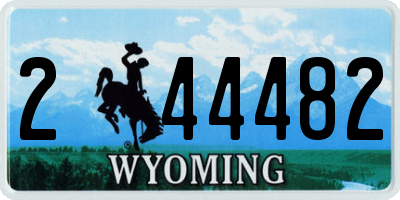 WY license plate 244482