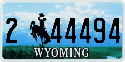 WY license plate 244494