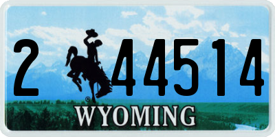 WY license plate 244514