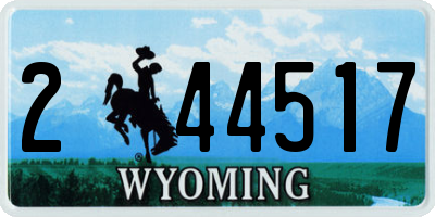 WY license plate 244517