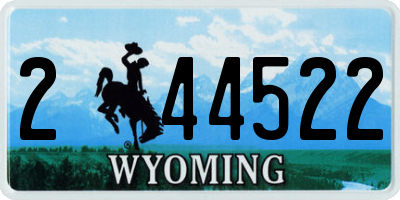 WY license plate 244522