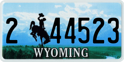 WY license plate 244523