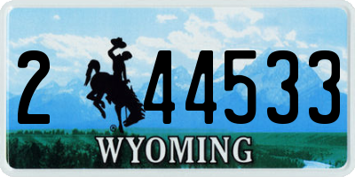 WY license plate 244533