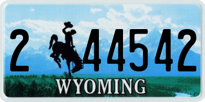 WY license plate 244542