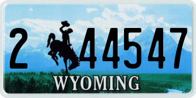 WY license plate 244547