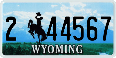 WY license plate 244567