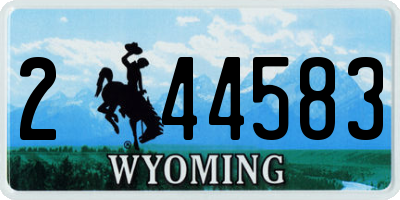 WY license plate 244583