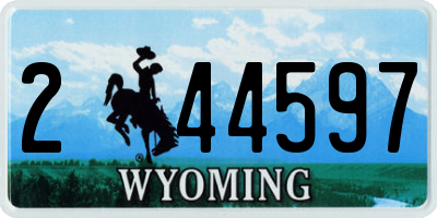 WY license plate 244597