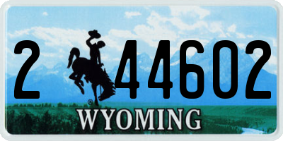WY license plate 244602