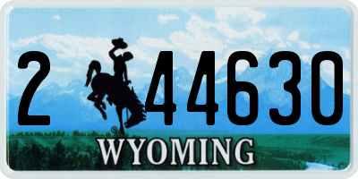 WY license plate 244630