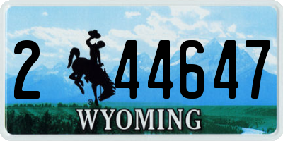 WY license plate 244647