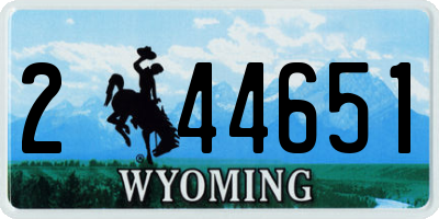 WY license plate 244651