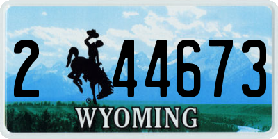 WY license plate 244673