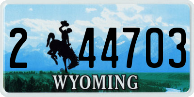 WY license plate 244703