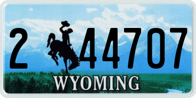 WY license plate 244707