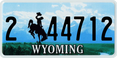 WY license plate 244712