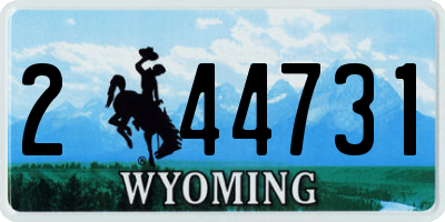 WY license plate 244731