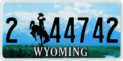 WY license plate 244742