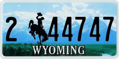 WY license plate 244747
