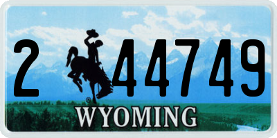 WY license plate 244749