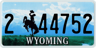 WY license plate 244752