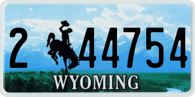 WY license plate 244754