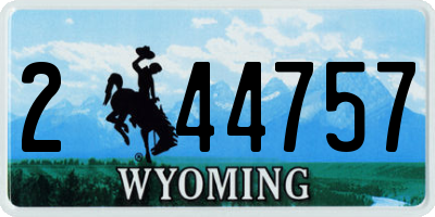 WY license plate 244757