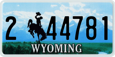 WY license plate 244781
