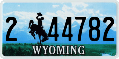 WY license plate 244782
