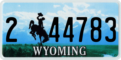 WY license plate 244783