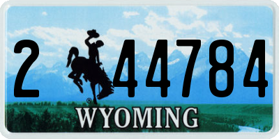WY license plate 244784
