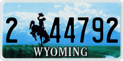 WY license plate 244792