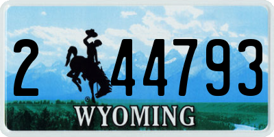 WY license plate 244793
