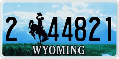 WY license plate 244821