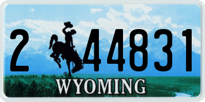 WY license plate 244831