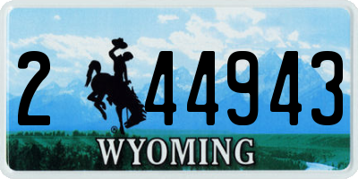 WY license plate 244943