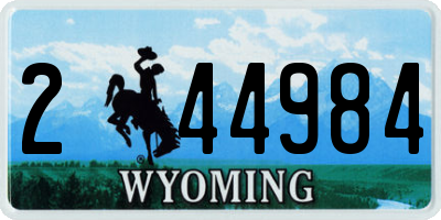 WY license plate 244984