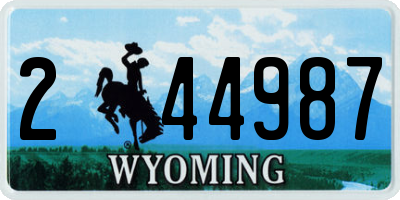 WY license plate 244987