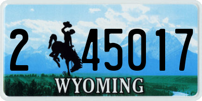 WY license plate 245017