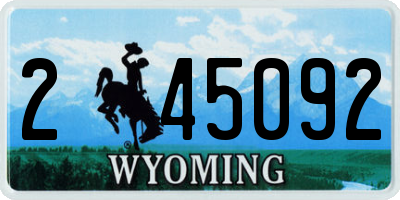 WY license plate 245092