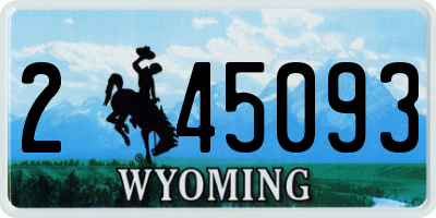 WY license plate 245093