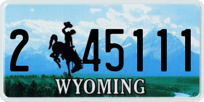 WY license plate 245111